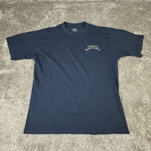 Tommy Bahama Beach T-Shirt Mens Medium Navy Blue Graphic Print Casual Summer
